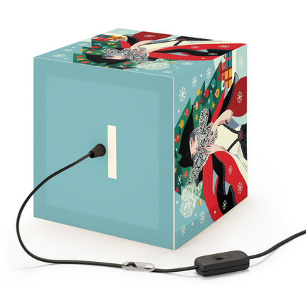 ❤️ The Lady Of The Crimson Scarf Light Cube Lamp – Art Deco Christmas Elegance