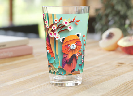 A Playful Red Panda Glass, 16oz