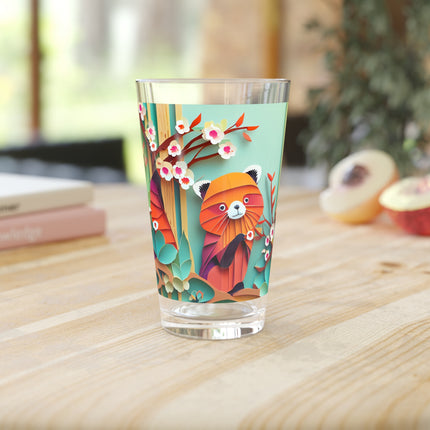 A Playful Red Panda Glass, 16oz