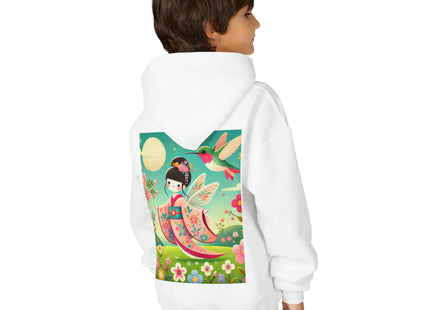 Geisha Fairy and the Hummingbird Blossom Youth Heavy Blend Hooded Sweatshirt