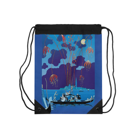 Fireworks in Venice by George Barbier Drawstring Bag
