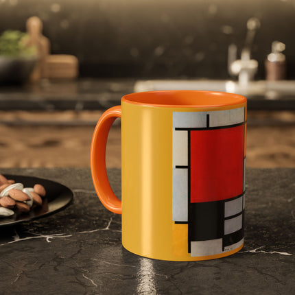 Composition with Red, Yellow, Blue, and Black by Piet Mondrian Colorful Mugs (11oz, 15oz)