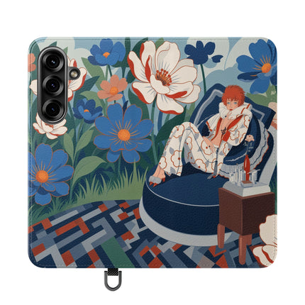 🌺🪞 The Lady Of The Grand Flower Salon Flip Case – Art Deco Floral Elegance