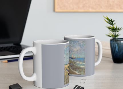 Fishing Boats on the Beach at Saintes-Maries by Vincent Van Gogh Ceramic Mug 11oz