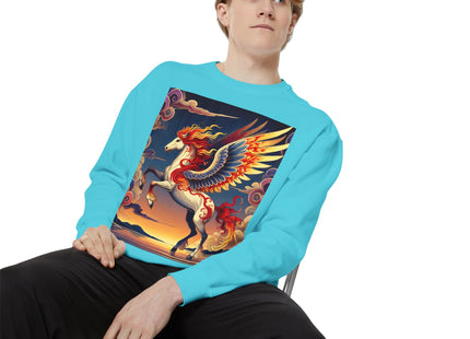 Flame-Winged Horse at Sunset Sweatshirt