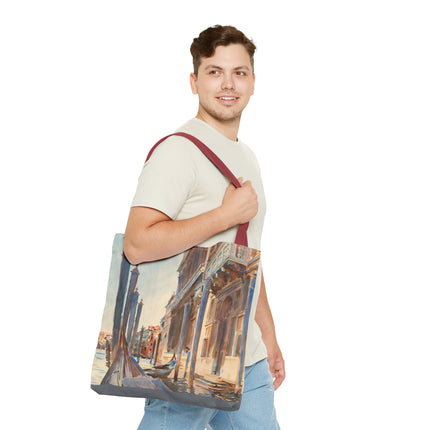 Gondola Moorings on the Grand Canal by John Singer Sargent Tote Bag (AOP)