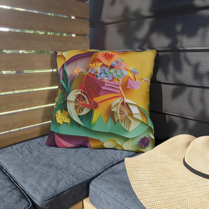 Origami Bicycle Outdoor Pillows