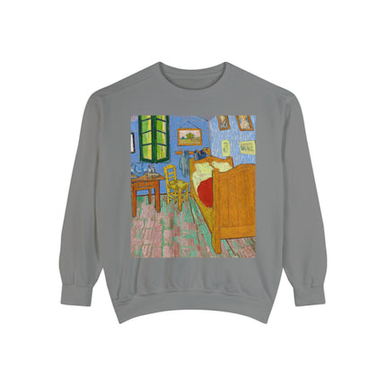 The Bedroom by Vincent van Gogh Unisex Garment-Dyed Sweatshirt