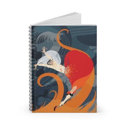 Flame of the Tempest Spiral Notebook – Dramatic Fire & Storm Elegance