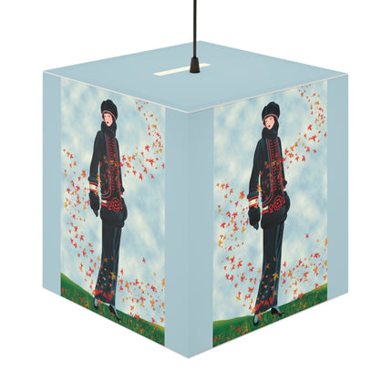 Elegance in Autumn Light Cube Lamp