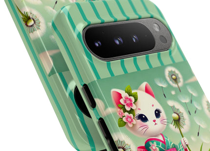 Geisha Kitten and the Dandelion Phone Cases
