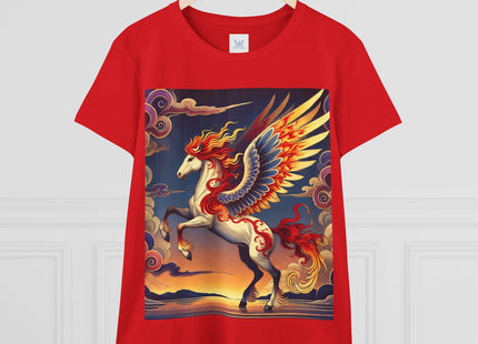 Flame-Winged Horse at Sunset Women's Midweight Cotton Tee