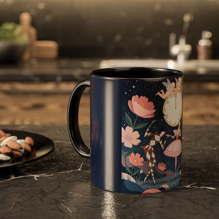🕛🌸 Midnight Waltz Before Christmas Colorful Mug – Art Deco Holiday Fantasy