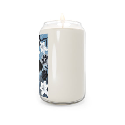 🖤🤍 The Midnight Lily Scented Soy Candle – Art Deco Monochrome Elegance