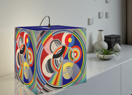 Rythme No. 1 by Robert Delaunay Light Cube Lamp