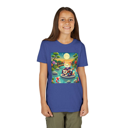 Melodic Kitten by the Koi Pond Youth Short Sleeve Tee