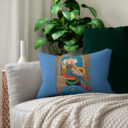 April & Diamond (from the Gem Series) by Sofia Chiostri Spun Polyester Lumbar Pillow