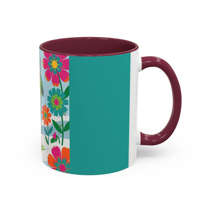 🎿🌸 The Winter Flower Adventurer Colorful Mug – Colorful Ski Fantasy