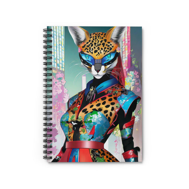 Cyber Cat Glamour Spiral Notebook - Ruled Line
