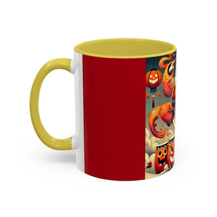Jack-O’-Lantern Drums & The Kabuki Rabbit Colorful Mugs (11oz, 15oz)
