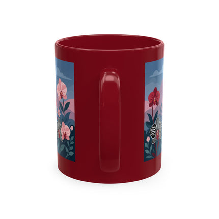 🖤🌸 The Lady Of The Striped Orchid Garden Ceramic Mug – Art Deco Fashion Elegance