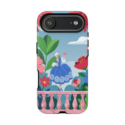 🌺🪭 The Lady Of The Grand Flower Terrace Phone Case – Art Deco Garden Elegance