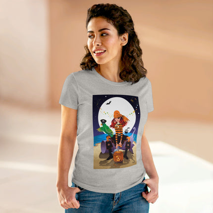 Moonlit Pirate Halloween Women's Midweight Cotton Tee