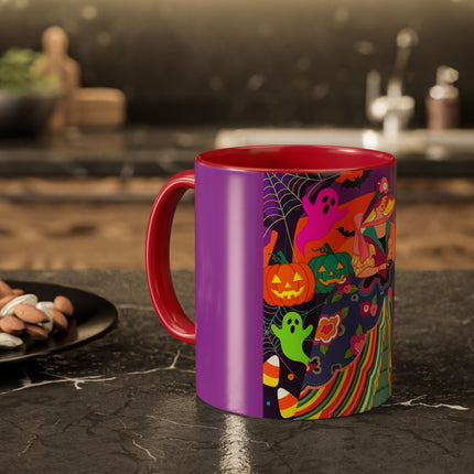 🌈👻 The Rainbow Ghost Masquerade Colorful Mug – Colorful Halloween Charm