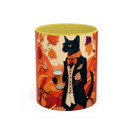 Siamese Cat at an Autumn Harvest Fair Colorful Mugs (11oz, 15oz)