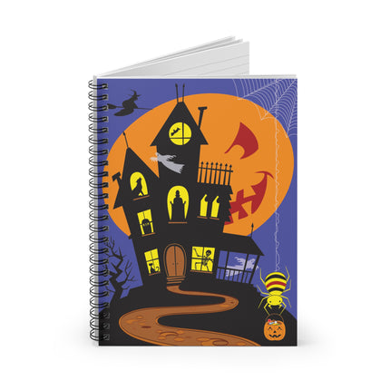 Halloween Night at the Haunted House Spiral Notebook - Ruled Line