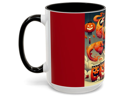 Jack-O’-Lantern Drums & The Kabuki Rabbit Colorful Mugs (11oz, 15oz)