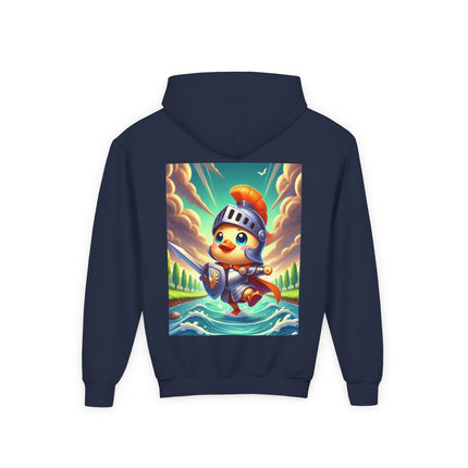 Valiant Duck Youth Hooded Sweatshirt – Courage, Adventure & Playful Heroism