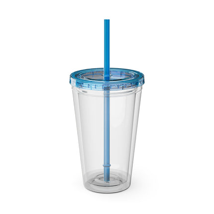 Playful Kitten in the Tea Room Sunsplash Tumbler with Straw, 16oz