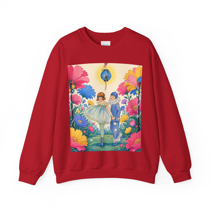 🌸🏮 The Lantern Garden Stroll Crewneck Sweatshirt – Art Deco Floral Whimsy