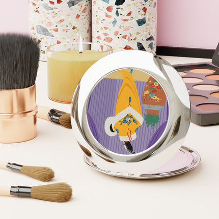 Golden Robe Compact Mirror – Elegant Drama & Timeless Sophistication