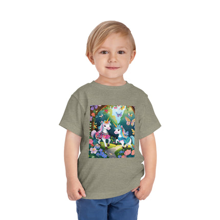 Baby Unicorns and Fluttering Butterflies Toddler Short Sleeve Tee