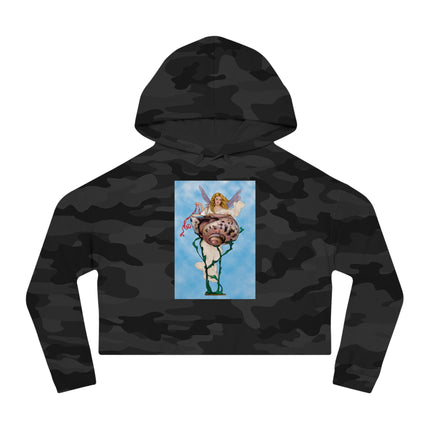 Enchanting Serenity Women’s Cropped Hooded Sweatshirt