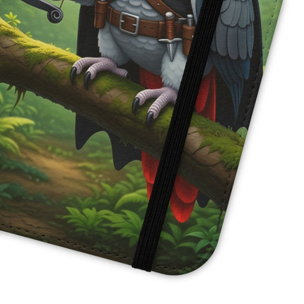 🪶🌲 The African Grey Sentinel Flip Case – Quiet Strength & Woodland Adventure