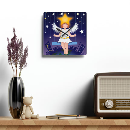 Celestial Magic Acrylic Wall Clock, Round and Square