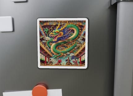 Tibetan Dragon Over Kabuki Duel Die-Cut Magnets (4 Sizes)