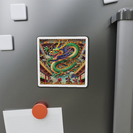 Tibetan Dragon Over Kabuki Duel Die-Cut Magnets (4 Sizes)
