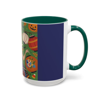 🏮🎃 The Lady Of Halloween Lanterns Colorful Mug – Colorful Art Deco Halloween Charm