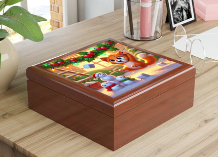 Naughty or Nice Kitten Christmas Jewelry Box