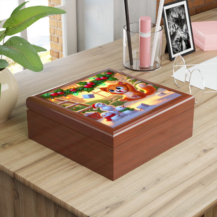 Naughty or Nice Kitten Christmas Jewelry Box