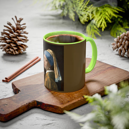 Girl with a Pearl Earring by Johannes Vermeer Colorful Mugs (11oz, 15oz)