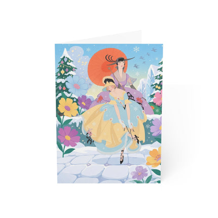 🌸❄️ The Ladies Of The Winter Garden Greeting Card – Art Deco Holiday Fantasy