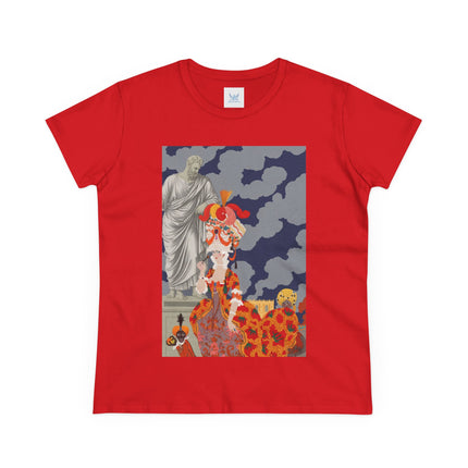 Rococo Grandeur Women's Midweight Cotton Tee – Opulent Elegance & Theatrical Charm