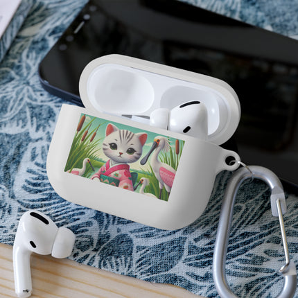 Geisha Kitten Strolls Among the Spoonbills AirPods and AirPods Pro Case
