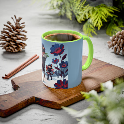 🎁🌺 The Christmas Gift Garden Stroll Colorful Mug – Art Deco Holiday Fantasy