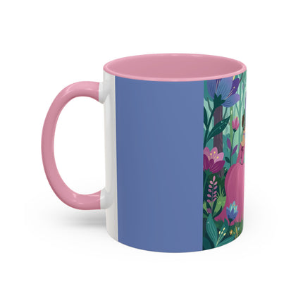 The Lady Of The Enchanted Mirror Colorful Mugs – Art Deco Botanical Elegance
